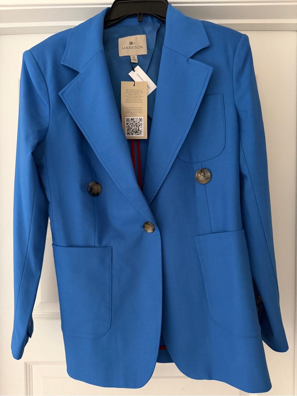 Banana Republic Double-Breasted Bright Blue Blazer